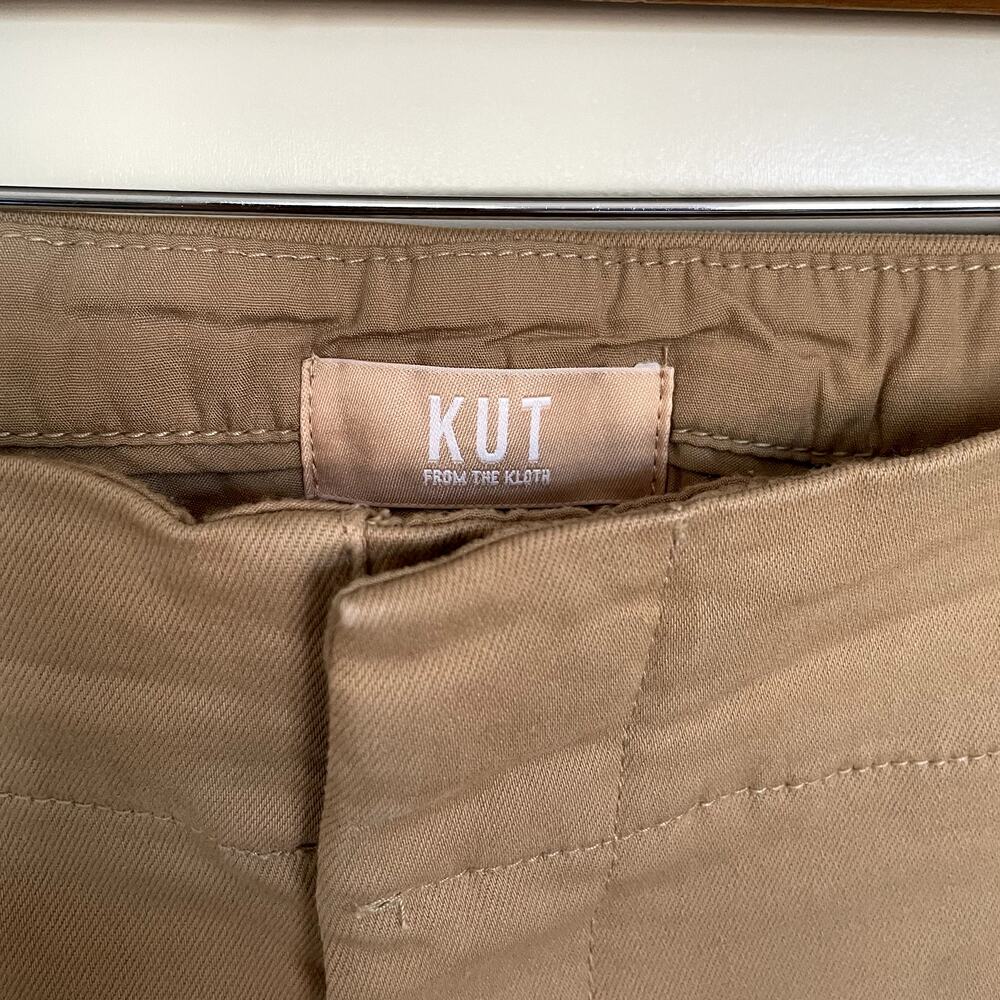 Kut From the Kloth Sienna High-Rise Rolled Hem Khaki Pants 12 Preppy Minimalist - Picture 6 of 9